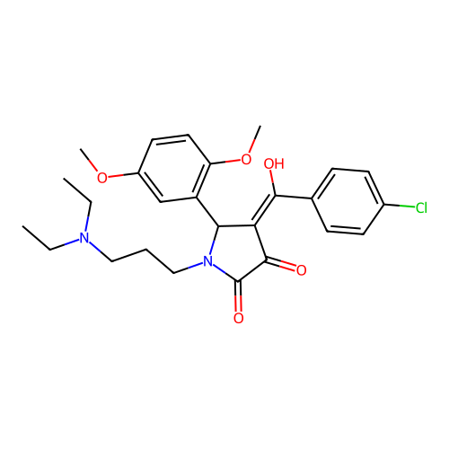 4-(4-chlorobenzoyl)-1-(3-(diethylamino)propyl)-5-(2,5-dimethoxyphenyl)-3-hydroxy-1H-pyrrol-2(5H)-one structure