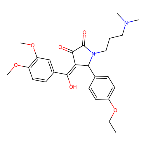 (4E)-4-[(3,4-dimethoxyphenyl)-hydroxymethylidene]-1-[3-(dimethylamino)propyl]-5-(4-ethoxyphenyl)pyrrolidine-2,3-dione structure