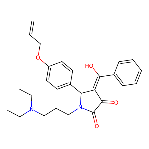 (4E)-1-[3-(diethylamino)propyl]-4-[hydroxy(phenyl)methylidene]-5-(4-prop-2-enoxyphenyl)pyrrolidine-2,3-dione structure