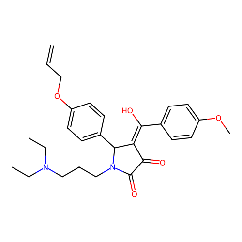 (4E)-1-[3-(diethylamino)propyl]-4-[hydroxy-(4-methoxyphenyl)methylidene]-5-(4-prop-2-enoxyphenyl)pyrrolidine-2,3-dione structure