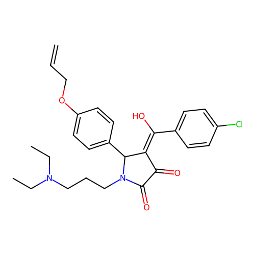 (4E)-4-[(4-chlorophenyl)-hydroxymethylidene]-1-[3-(diethylamino)propyl]-5-(4-prop-2-enoxyphenyl)pyrrolidine-2,3-dione structure