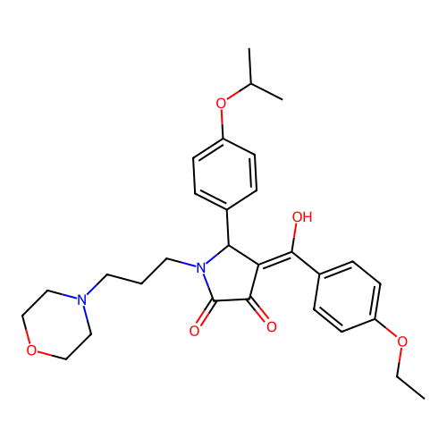 (4E)-4-[(4-ethoxyphenyl)-hydroxymethylidene]-1-(3-morpholin-4-ylpropyl)-5-(4-propan-2-yloxyphenyl)pyrrolidine-2,3-dione structure