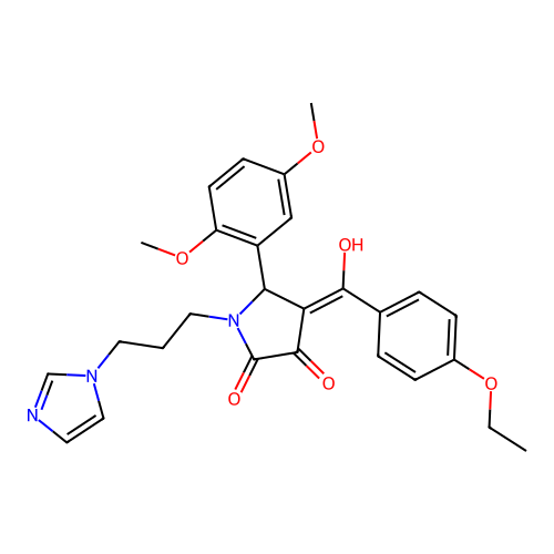 5-(2,5-dimethoxyphenyl)-4-(4-ethoxybenzoyl)-3-hydroxy-1-[3-(1H-imidazol-1-yl)propyl]-2,5-dihydro-1H-pyrrol-2-one structure