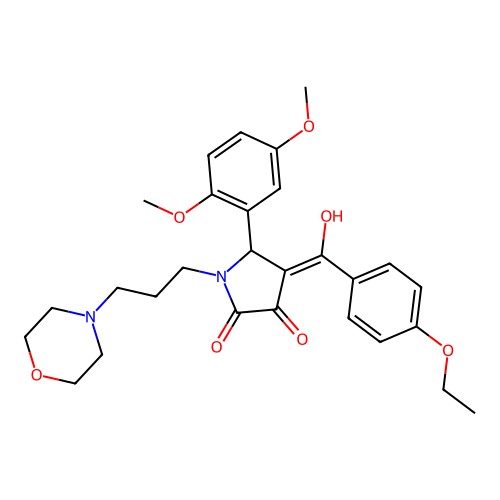 (4E)-5-(2,5-dimethoxyphenyl)-4-[(4-ethoxyphenyl)-hydroxymethylidene]-1-(3-morpholin-4-ylpropyl)pyrrolidine-2,3-dione structure