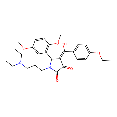 (4E)-1-[3-(diethylamino)propyl]-5-(2,5-dimethoxyphenyl)-4-[(4-ethoxyphenyl)-hydroxymethylidene]pyrrolidine-2,3-dione structure
