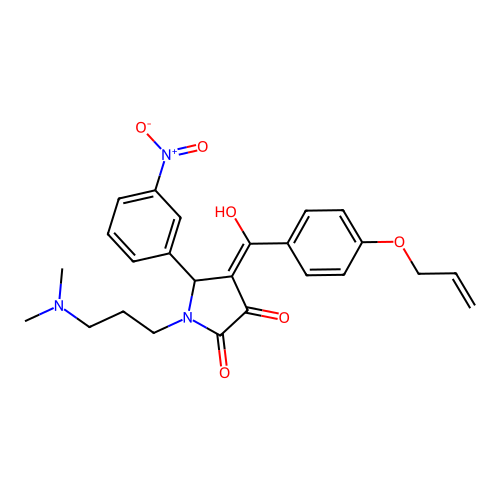 (4E)-1-[3-(dimethylamino)propyl]-4-[hydroxy-(4-prop-2-enoxyphenyl)methylidene]-5-(3-nitrophenyl)pyrrolidine-2,3-dione structure