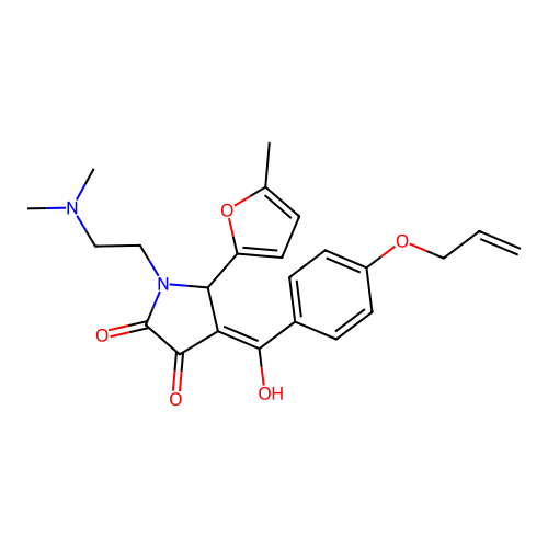 1-[2-(dimethylamino)ethyl]-3-hydroxy-5-(5-methylfuran-2-yl)-4-{[4-(prop-2-en-1-yloxy)phenyl]carbonyl}-1,5-dihydro-2H-pyrrol-2-one structure