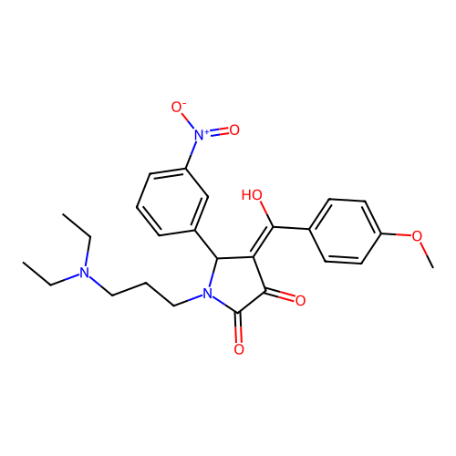 (4E)-1-[3-(diethylamino)propyl]-4-[hydroxy-(4-methoxyphenyl)methylidene]-5-(3-nitrophenyl)pyrrolidine-2,3-dione structure