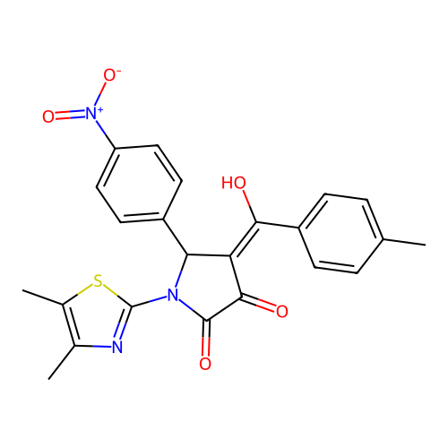 (4E)-1-(4,5-dimethyl-1,3-thiazol-2-yl)-4-[hydroxy(4-methylphenyl)methylidene]-5-(4-nitrophenyl)pyrrolidine-2,3-dione structure