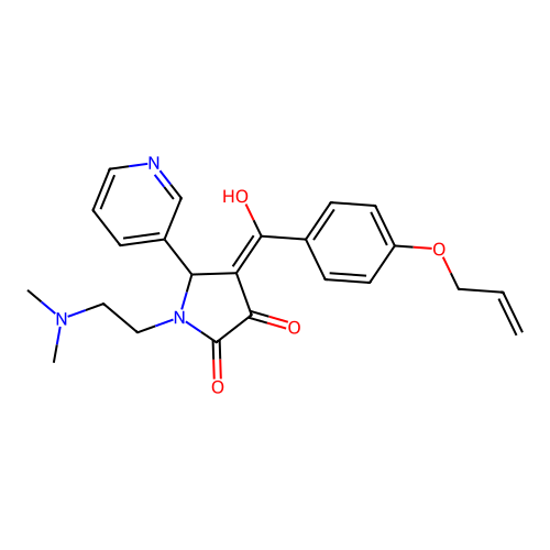 (4E)-1-(2-dimethylaminoethyl)-4-[hydroxy-(4-prop-2-enoxyphenyl)methylidene]-5-pyridin-3-ylpyrrolidine-2,3-dione structure