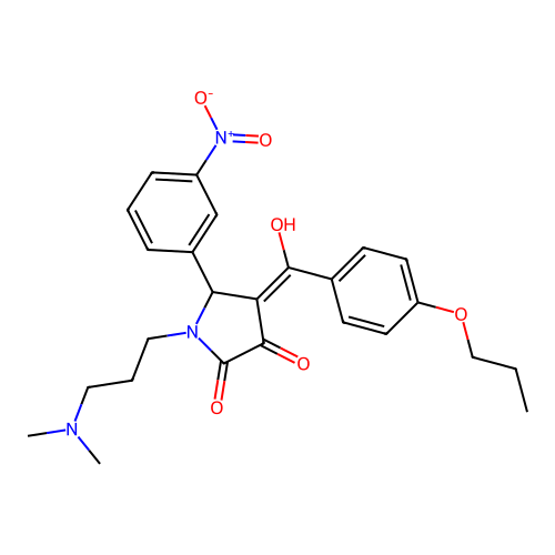(4E)-1-[3-(dimethylamino)propyl]-4-[hydroxy-(4-propoxyphenyl)methylidene]-5-(3-nitrophenyl)pyrrolidine-2,3-dione structure