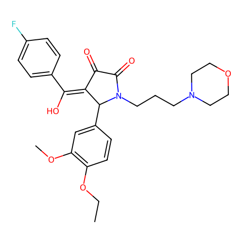 (4E)-5-(4-ethoxy-3-methoxyphenyl)-4-[(4-fluorophenyl)-hydroxymethylidene]-1-(3-morpholin-4-ylpropyl)pyrrolidine-2,3-dione structure