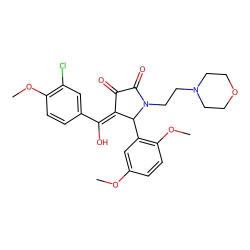 4-(3-chloro-4-methoxybenzoyl)-5-(2,5-dimethoxyphenyl)-3-hydroxy-1-(2-morpholinoethyl)-1H-pyrrol-2(5H)-one structure