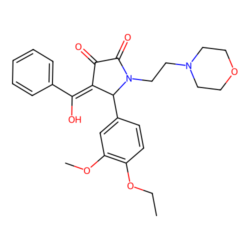 4-benzoyl-5-(4-ethoxy-3-methoxyphenyl)-3-hydroxy-1-(2-morpholinoethyl)-1H-pyrrol-2(5H)-one structure