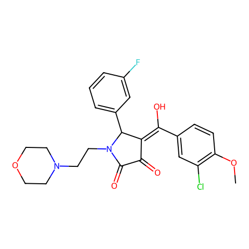 4-(3-chloro-4-methoxybenzoyl)-5-(3-fluorophenyl)-3-hydroxy-1-[2-(morpholin-4-yl)ethyl]-2,5-dihydro-1H-pyrrol-2-one structure