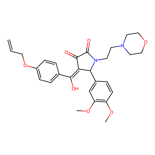(4E)-5-(3,4-dimethoxyphenyl)-4-[hydroxy-(4-prop-2-enoxyphenyl)methylidene]-1-(2-morpholin-4-ylethyl)pyrrolidine-2,3-dione structure