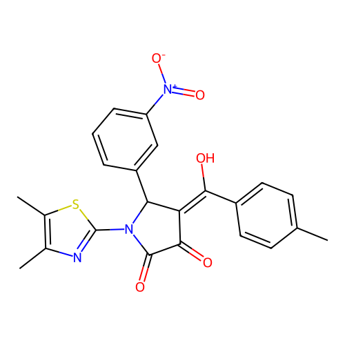 (4E)-1-(4,5-dimethyl-1,3-thiazol-2-yl)-4-[hydroxy(4-methylphenyl)methylidene]-5-(3-nitrophenyl)pyrrolidine-2,3-dione structure