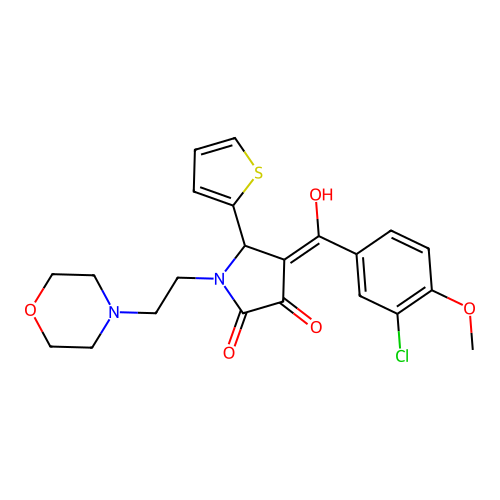 4-(3-chloro-4-methoxybenzoyl)-3-hydroxy-1-(2-morpholinoethyl)-5-(thiophen-2-yl)-1H-pyrrol-2(5H)-one structure