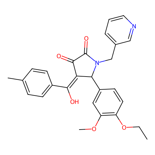 (4E)-5-(4-ethoxy-3-methoxyphenyl)-4-[hydroxy-(4-methylphenyl)methylidene]-1-(pyridin-3-ylmethyl)pyrrolidine-2,3-dione structure