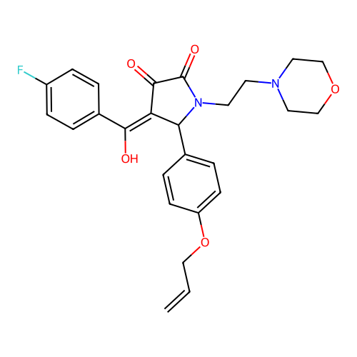 4-(4-fluorobenzoyl)-3-hydroxy-1-[2-(morpholin-4-yl)ethyl]-5-[4-(prop-2-en-1-yloxy)phenyl]-2,5-dihydro-1H-pyrrol-2-one structure