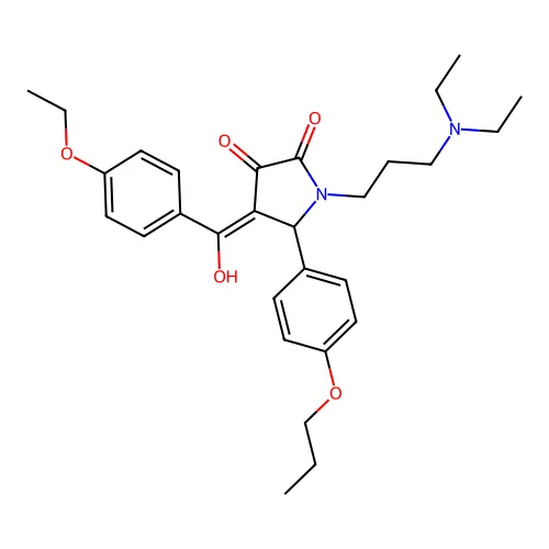 (4E)-1-[3-(二乙氨基)丙基]-4-[(4-乙氧基苯基)-羟基亚甲基]-5-(4-丙氧基苯基)吡咯烷-2,3-二酮 structure