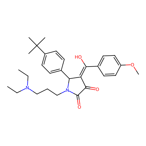 (4E)-5-(4-tert-butylphenyl)-1-[3-(diethylamino)propyl]-4-[hydroxy-(4-methoxyphenyl)methylidene]pyrrolidine-2,3-dione structure