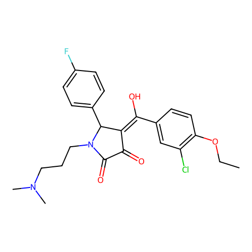 (4E)-4-[(3-chloro-4-ethoxyphenyl)-hydroxymethylidene]-1-[3-(dimethylamino)propyl]-5-(4-fluorophenyl)pyrrolidine-2,3-dione structure