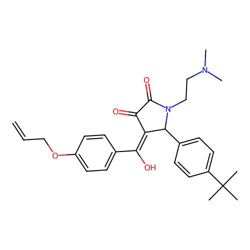 (4E)-5-(4-tert-butylphenyl)-1-(2-dimethylaminoethyl)-4-[hydroxy-(4-prop-2-enoxyphenyl)methylidene]pyrrolidine-2,3-dione structure