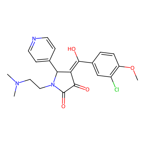 4-(3-chloro-4-methoxybenzoyl)-1-(2-(dimethylamino)ethyl)-3-hydroxy-5-(pyridin-4-yl)-1H-pyrrol-2(5H)-one structure