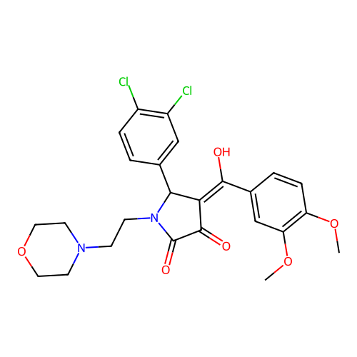 (4E)-5-(3,4-dichlorophenyl)-4-[(3,4-dimethoxyphenyl)-hydroxymethylidene]-1-(2-morpholin-4-ylethyl)pyrrolidine-2,3-dione structure