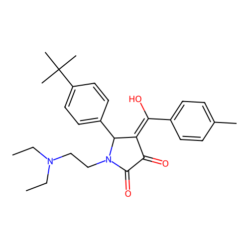 (4E)-5-(4-tert-butylphenyl)-1-(2-diethylaminoethyl)-4-[hydroxy-(4-methylphenyl)methylidene]pyrrolidine-2,3-dione structure