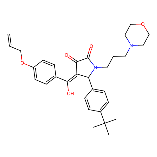 (4E)-5-(4-tert-butylphenyl)-4-[hydroxy-(4-prop-2-enoxyphenyl)methylidene]-1-(3-morpholin-4-ylpropyl)pyrrolidine-2,3-dione structure