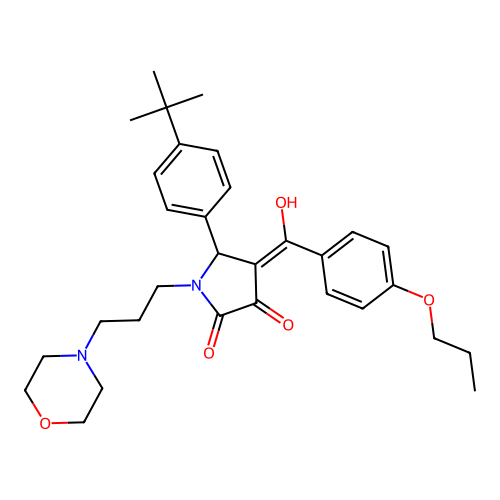 (4E)-5-(4-tert-butylphenyl)-4-[hydroxy-(4-propoxyphenyl)methylidene]-1-(3-morpholin-4-ylpropyl)pyrrolidine-2,3-dione structure