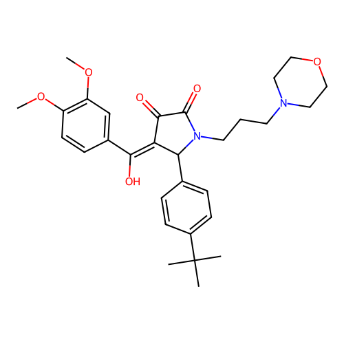 (4E)-5-(4-tert-butylphenyl)-4-[(3,4-dimethoxyphenyl)-hydroxymethylidene]-1-(3-morpholin-4-ylpropyl)pyrrolidine-2,3-dione structure