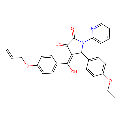 (4E)-5-(4-ethoxyphenyl)-4-[hydroxy-(4-prop-2-enoxyphenyl)methylidene]-1-pyridin-2-ylpyrrolidine-2,3-dione structure