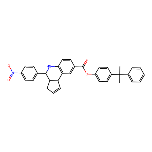 4-(2-phenylpropan-2-yl)phenyl 4-(4-nitrophenyl)-3a,4,5,9b-tetrahydro-3H-cyclopenta[c]quinoline-8-carboxylate structure