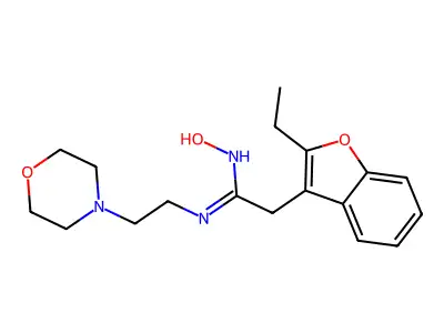 3-Benzofuranethanimidamide, 2-ethyl-N-hydroxy-N'-(2-(4-morpholinyl)ethyl)- structure