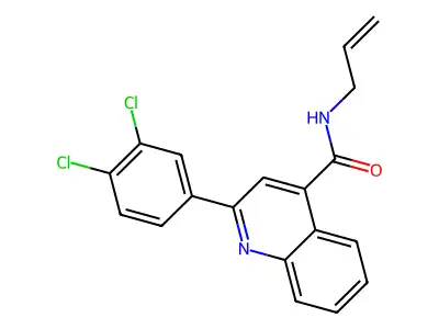 2-(3,4-dichlorophenyl)-N-prop-2-enylquinoline-4-carboxamide structure