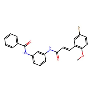 N-[3-[[(E)-3-(5-bromo-2-methoxyphenyl)prop-2-enoyl]amino]phenyl]benzamide structure