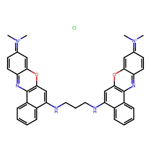 [5-[3-[(9-Dimethylazaniumylidenebenzo[a]phenoxazin-5-yl)amino]propylamino]benzo[a]phenoxazin-9-ylidene]-dimethylazanium;chloride structure