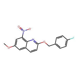 2-[p-Fluorobenzyloxy]-6-methoxy-8-nitroquinoline structure
