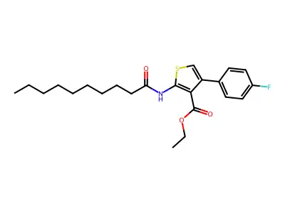 Ethyl 2-(decanoylamino)-4-(4-fluorophenyl)thiophene-3-carboxylate structure