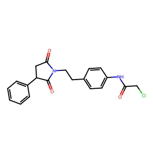 2-chloro-N-[4-[2-(2,5-dioxo-3-phenylpyrrolidin-1-yl)ethyl]phenyl]acetamide structure