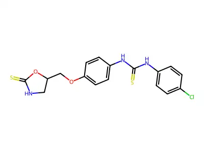 Urea, 1-(p-((2-thioxo-5-oxazolidinyl)methoxy)phenyl)-3-(p-chlorophenyl)-2-thio- structure