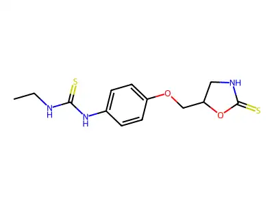 Thiourea, N-ethyl-N'-(4-((2-thioxo-5-oxazolidinyl)methoxy)phenyl)- structure