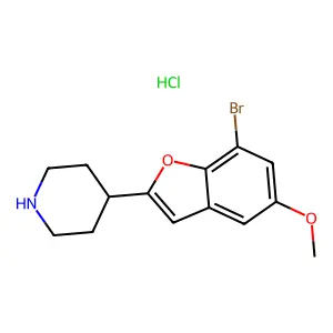 Piperidine, 4-(7-bromo-5-methoxy-2-benzofuranyl)-, hydrochloride (1:1) structure