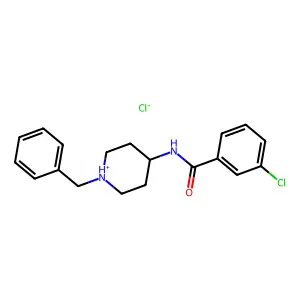 Benzamide, 3-chloro-N-(1-(phenylmethyl)-4-piperidinyl)-, monohydrochloride structure