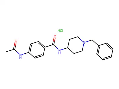 Benzamide, 4-(acetylamino)-N-(1-(phenylmethyl)-4-piperidinyl)-, monohydrochloride structure