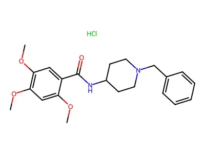 Benzamide, N-(1-(phenylmethyl)-4-piperidinyl)-2,4,5-trimethoxy-, monohydrochloride structure