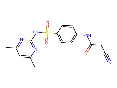 2-cyano-N-[4-[(4,6-dimethylpyrimidin-2-yl)sulfamoyl]phenyl]acetamide structure